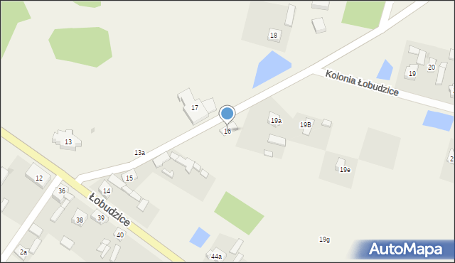 Kolonia Łobudzice, Kolonia Łobudzice, 16, mapa Kolonia Łobudzice