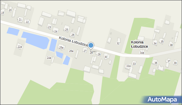 Kolonia Łobudzice, Kolonia Łobudzice, 28, mapa Kolonia Łobudzice