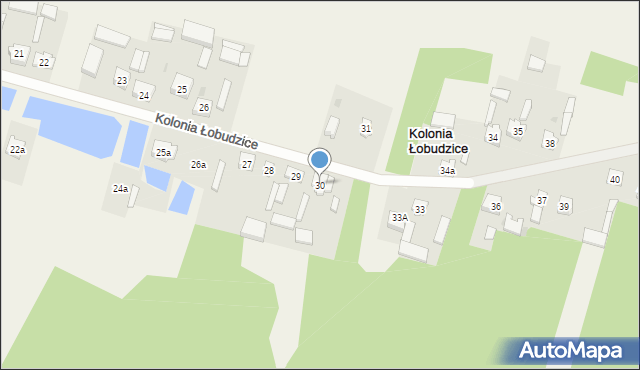 Kolonia Łobudzice, Kolonia Łobudzice, 30, mapa Kolonia Łobudzice