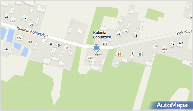 Kolonia Łobudzice, Kolonia Łobudzice, 33, mapa Kolonia Łobudzice