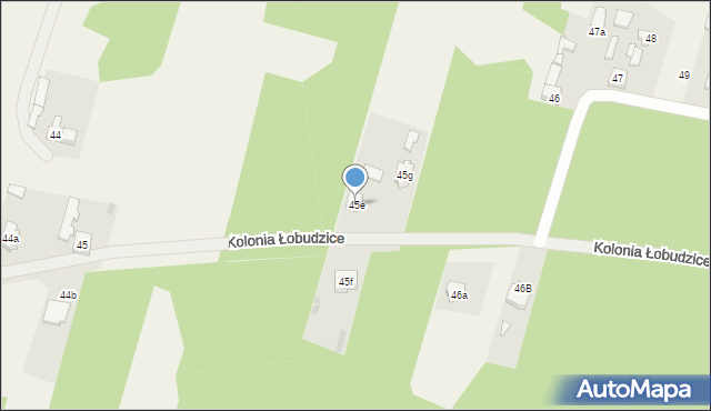 Kolonia Łobudzice, Kolonia Łobudzice, 45e, mapa Kolonia Łobudzice