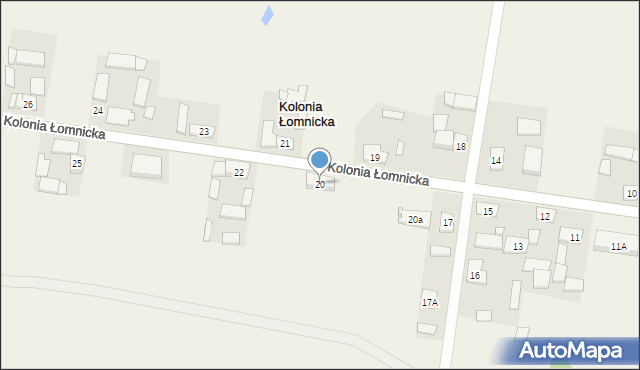 Kolonia Łomnicka, Kolonia Łomnicka, 20, mapa Kolonia Łomnicka