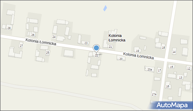 Kolonia Łomnicka, Kolonia Łomnicka, 22, mapa Kolonia Łomnicka