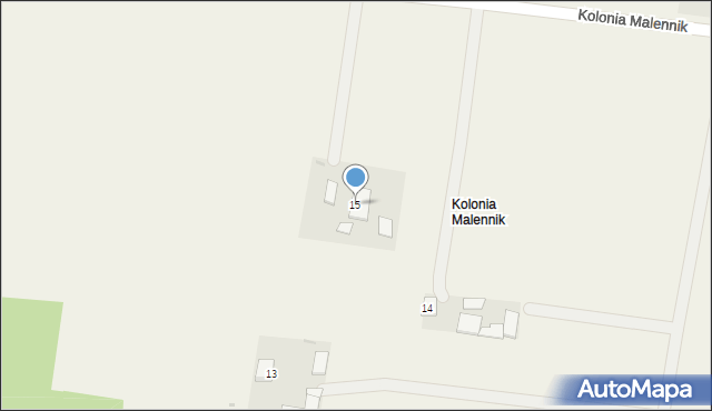 Kolonia Malennik, Kolonia Malennik, 15, mapa Kolonia Malennik