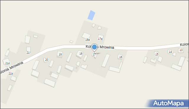 Kolonia Mrowina, Kolonia Mrowina, 17, mapa Kolonia Mrowina