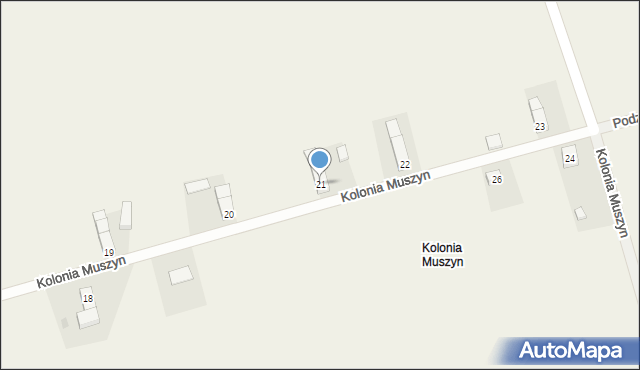 Kolonia Muszyn, Kolonia Muszyn, 21, mapa Kolonia Muszyn