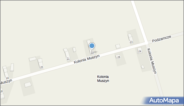 Kolonia Muszyn, Kolonia Muszyn, 22, mapa Kolonia Muszyn