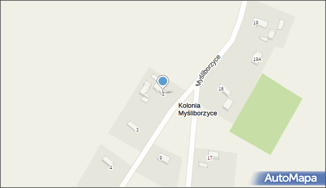 Kolonia Myśliborzyce, Kolonia Myśliborzyce, 2, mapa Kolonia Myśliborzyce