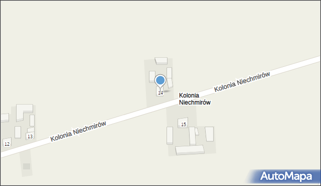 Kolonia Niechmirów, Kolonia Niechmirów, 14, mapa Kolonia Niechmirów