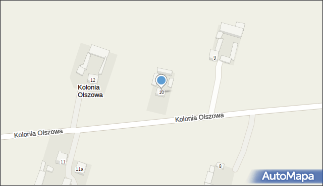 Kolonia Olszowa, Kolonia Olszowa, 10, mapa Kolonia Olszowa