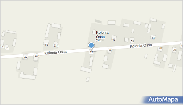 Kolonia Ossa, Kolonia Ossa, 22, mapa Kolonia Ossa