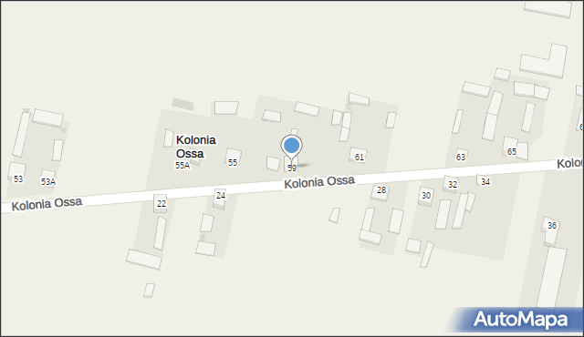 Kolonia Ossa, Kolonia Ossa, 59, mapa Kolonia Ossa