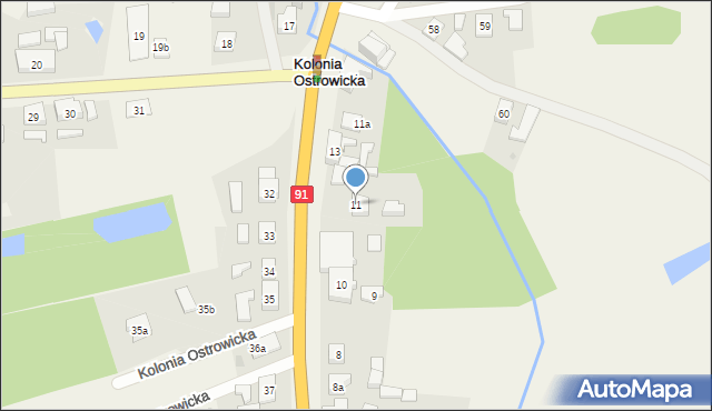 Kolonia Ostrowicka, Kolonia Ostrowicka, 11, mapa Kolonia Ostrowicka