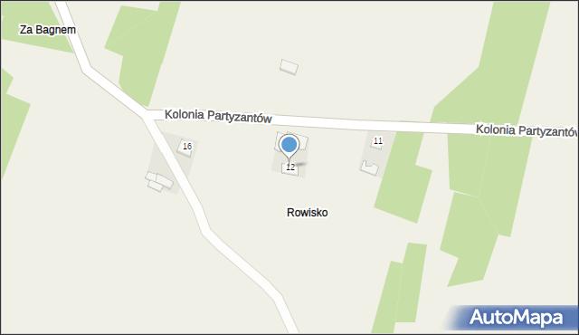 Kolonia Partyzantów, Kolonia Partyzantów, 12, mapa Kolonia Partyzantów