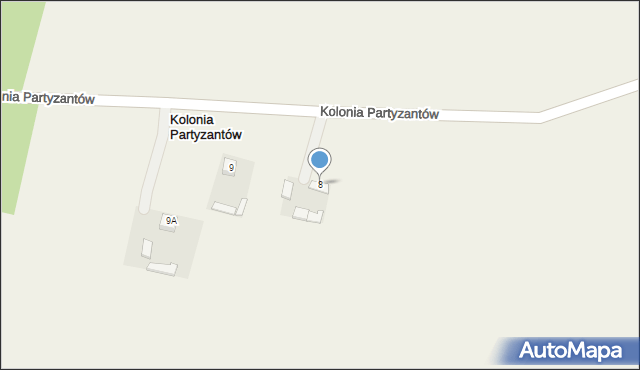 Kolonia Partyzantów, Kolonia Partyzantów, 8, mapa Kolonia Partyzantów