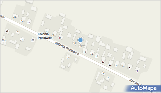 Kolonia Pęcławice, Kolonia Pęcławice, 16, mapa Kolonia Pęcławice