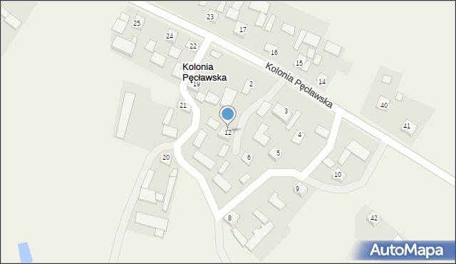 Kolonia Pęcławska, Kolonia Pęcławska, 12, mapa Kolonia Pęcławska