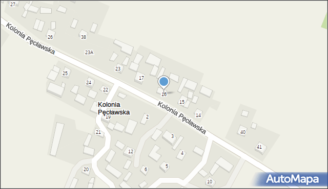 Kolonia Pęcławska, Kolonia Pęcławska, 16, mapa Kolonia Pęcławska