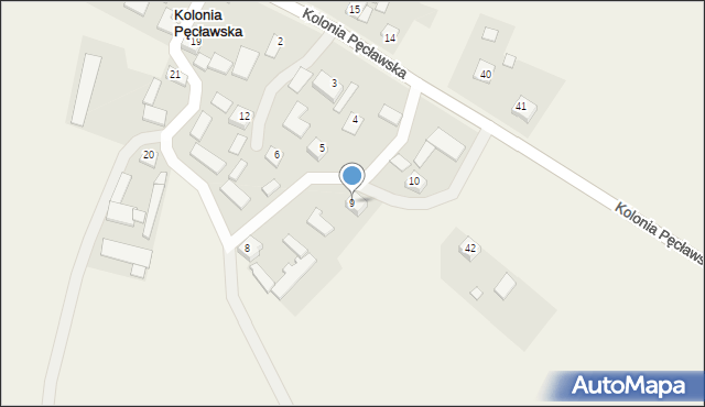 Kolonia Pęcławska, Kolonia Pęcławska, 9, mapa Kolonia Pęcławska