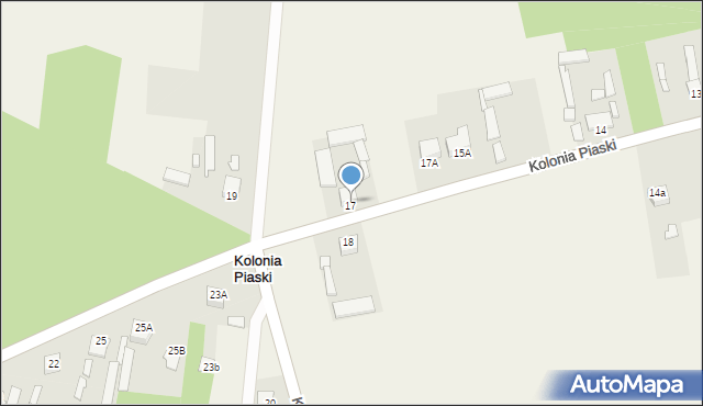 Kolonia Piaski, Kolonia Piaski, 17, mapa Kolonia Piaski