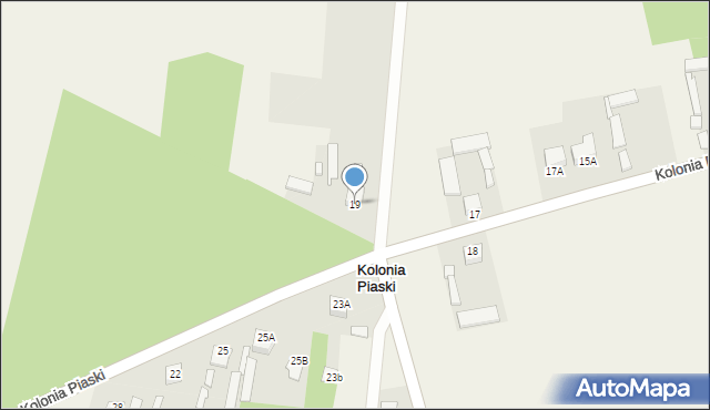 Kolonia Piaski, Kolonia Piaski, 19, mapa Kolonia Piaski