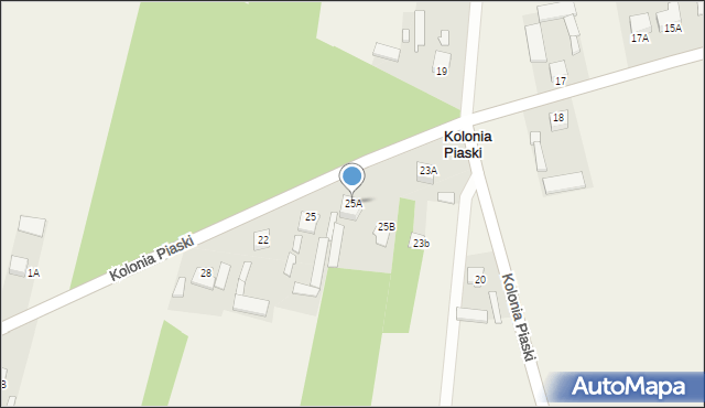 Kolonia Piaski, Kolonia Piaski, 25A, mapa Kolonia Piaski