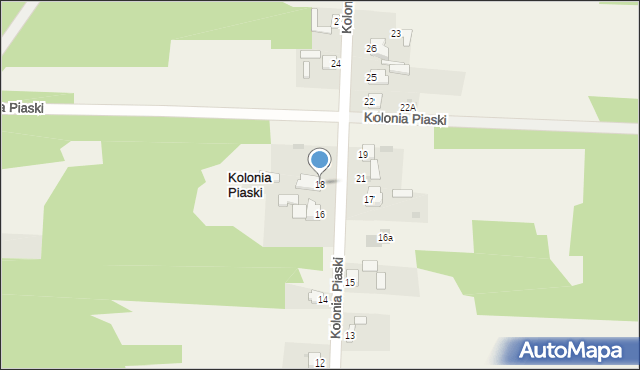 Kolonia Piaski, Kolonia Piaski, 18, mapa Kolonia Piaski