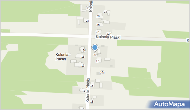 Kolonia Piaski, Kolonia Piaski, 21, mapa Kolonia Piaski