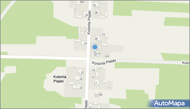 Kolonia Piaski, Kolonia Piaski, 22, mapa Kolonia Piaski
