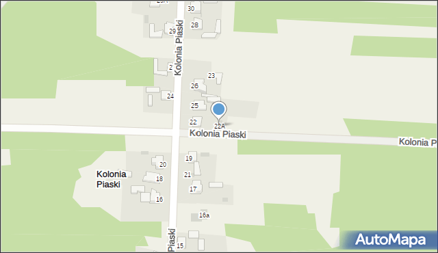 Kolonia Piaski, Kolonia Piaski, 22A, mapa Kolonia Piaski