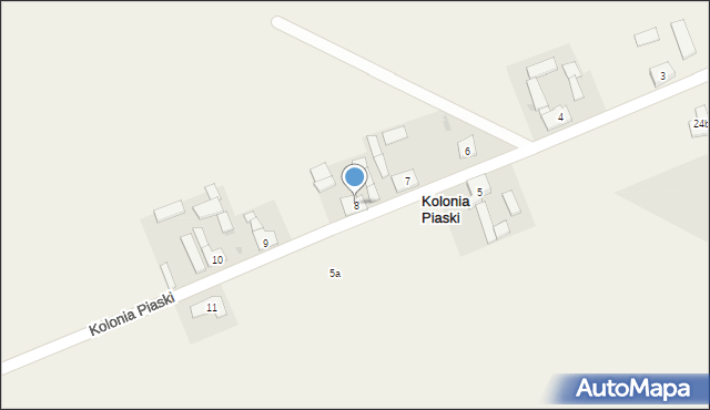 Kolonia Piaski, Kolonia Piaski, 8, mapa Kolonia Piaski