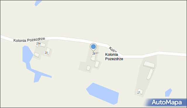 Kolonia Pozezdrze, Kolonia Pozezdrze, 28, mapa Kolonia Pozezdrze