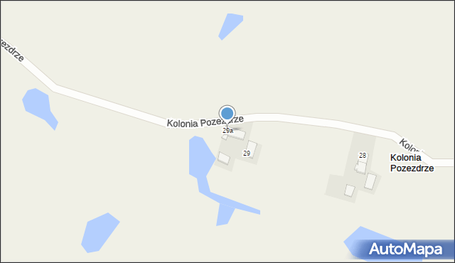 Kolonia Pozezdrze, Kolonia Pozezdrze, 29a, mapa Kolonia Pozezdrze