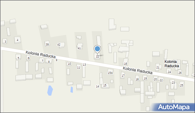 Kolonia Raducka, Kolonia Raducka, 12, mapa Kolonia Raducka