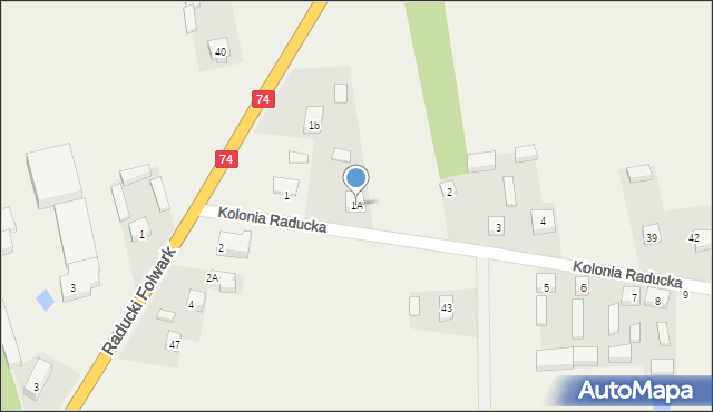 Kolonia Raducka, Kolonia Raducka, 1A, mapa Kolonia Raducka