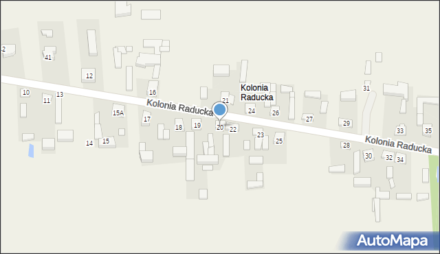 Kolonia Raducka, Kolonia Raducka, 20, mapa Kolonia Raducka