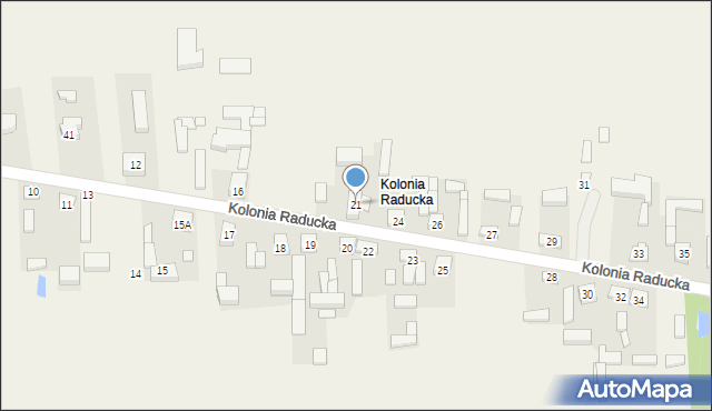 Kolonia Raducka, Kolonia Raducka, 21, mapa Kolonia Raducka