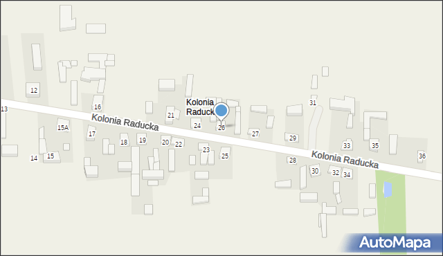 Kolonia Raducka, Kolonia Raducka, 26, mapa Kolonia Raducka