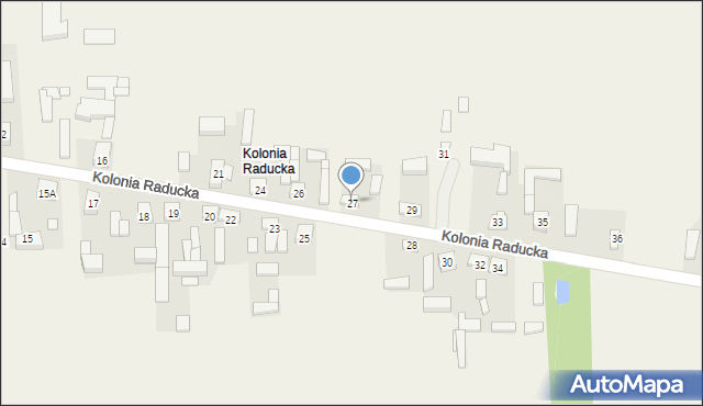 Kolonia Raducka, Kolonia Raducka, 27, mapa Kolonia Raducka