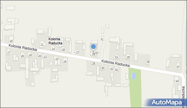 Kolonia Raducka, Kolonia Raducka, 29, mapa Kolonia Raducka