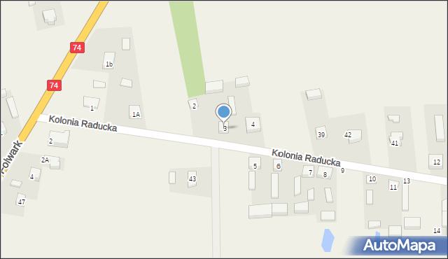 Kolonia Raducka, Kolonia Raducka, 3, mapa Kolonia Raducka