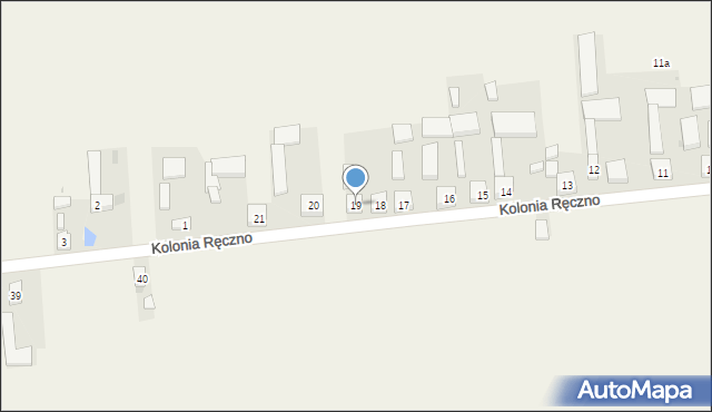 Kolonia Ręczno, Kolonia Ręczno, 19, mapa Kolonia Ręczno