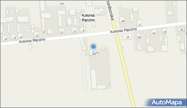 Kolonia Ręczno, Kolonia Ręczno, 22c, mapa Kolonia Ręczno