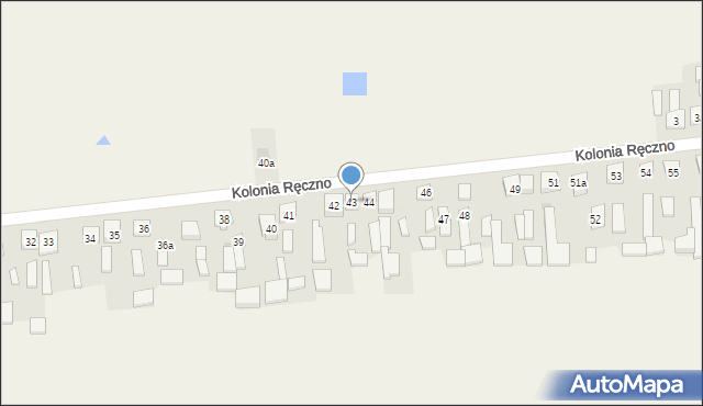 Kolonia Ręczno, Kolonia Ręczno, 43, mapa Kolonia Ręczno