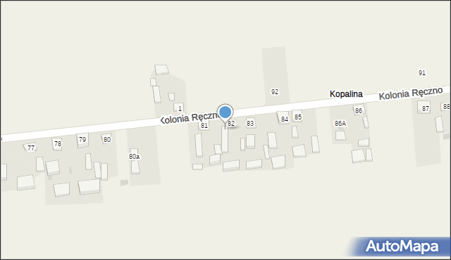 Kolonia Ręczno, Kolonia Ręczno, 82a, mapa Kolonia Ręczno