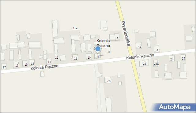 Kolonia Ręczno, Kolonia Ręczno, 9, mapa Kolonia Ręczno