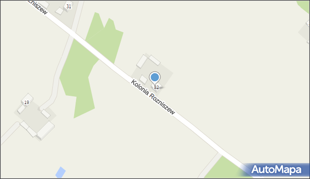 Kolonia Rozniszew, Kolonia Rozniszew, 33, mapa Kolonia Rozniszew