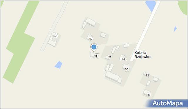 Kolonia Rzejowice, Kolonia Rzejowice, 58a, mapa Kolonia Rzejowice