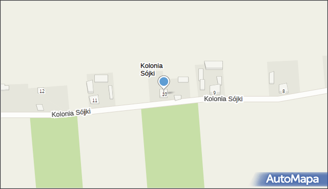 Kolonia Sójki, Kolonia Sójki, 10, mapa Kolonia Sójki