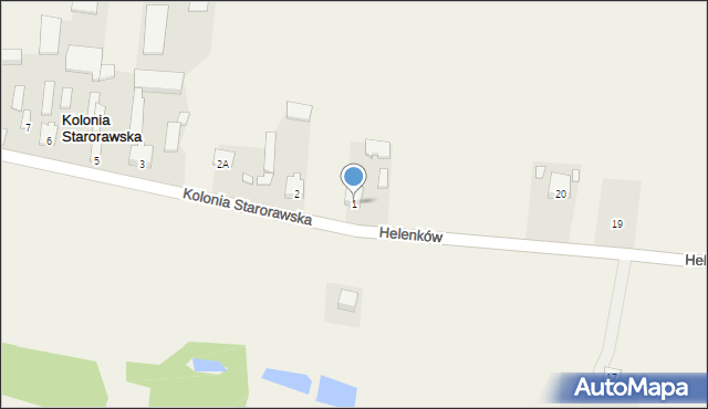 Kolonia Starorawska, Kolonia Starorawska, 1, mapa Kolonia Starorawska